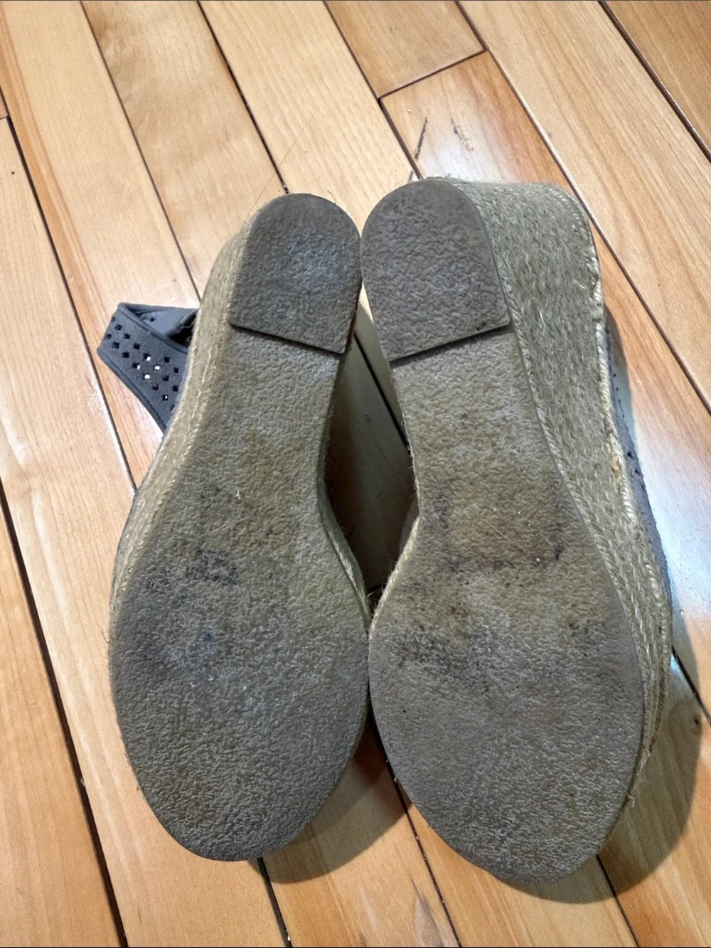 Olivvia  Perforated Peep-Toe Wedge Sandals